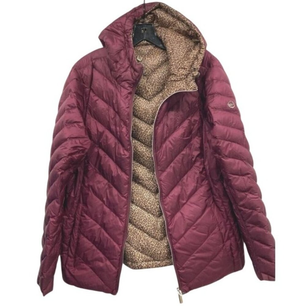 Women's Reversible Michael‎ Kors Nylon Packable Puffer Medium Jacket NWOT